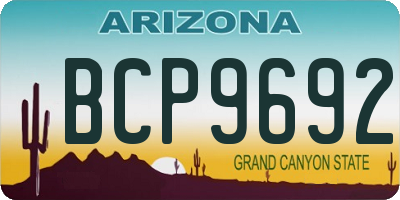 AZ license plate BCP9692