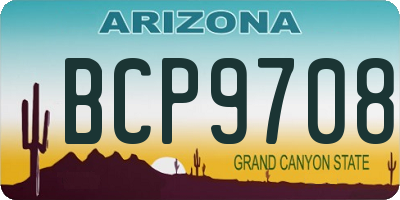 AZ license plate BCP9708