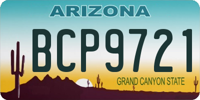 AZ license plate BCP9721