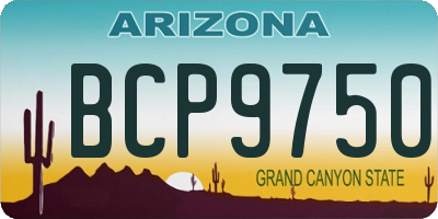 AZ license plate BCP9750