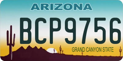 AZ license plate BCP9756