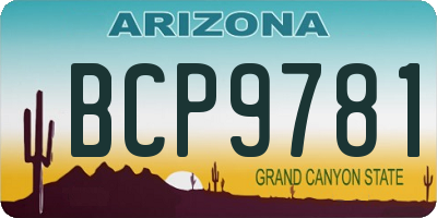 AZ license plate BCP9781