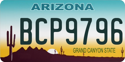 AZ license plate BCP9796