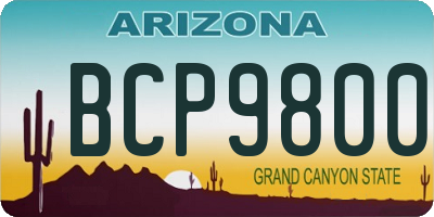 AZ license plate BCP9800