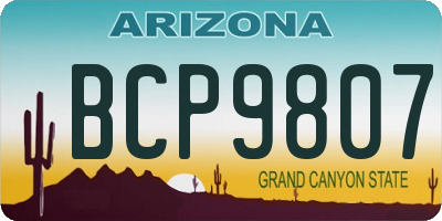 AZ license plate BCP9807