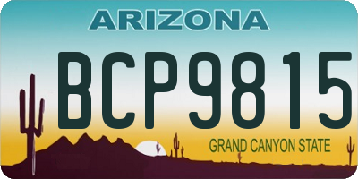 AZ license plate BCP9815