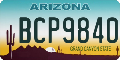 AZ license plate BCP9840