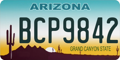 AZ license plate BCP9842