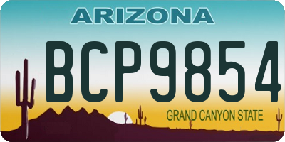 AZ license plate BCP9854