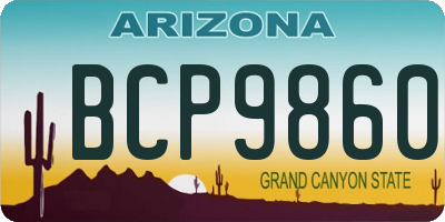 AZ license plate BCP9860