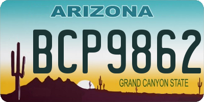 AZ license plate BCP9862