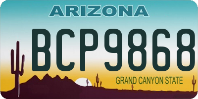 AZ license plate BCP9868