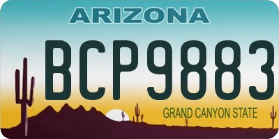 AZ license plate BCP9883