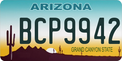 AZ license plate BCP9942