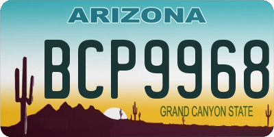 AZ license plate BCP9968