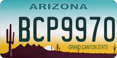 AZ license plate BCP9970