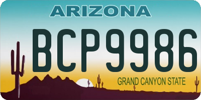 AZ license plate BCP9986