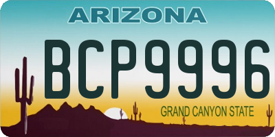 AZ license plate BCP9996