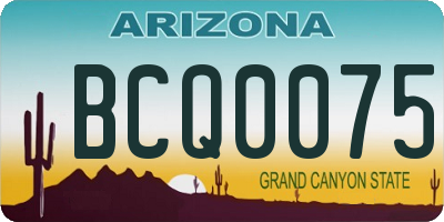 AZ license plate BCQ0075