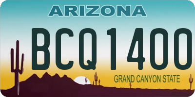 AZ license plate BCQ1400