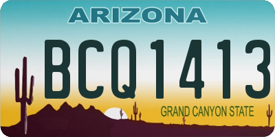 AZ license plate BCQ1413