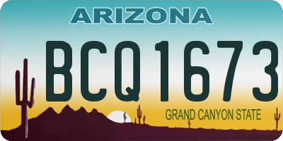 AZ license plate BCQ1673