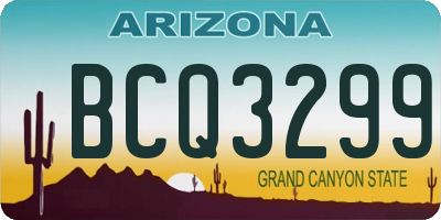 AZ license plate BCQ3299