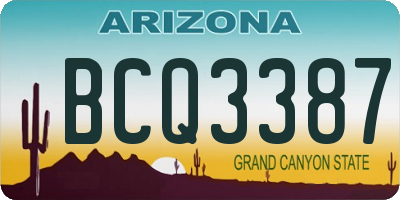 AZ license plate BCQ3387