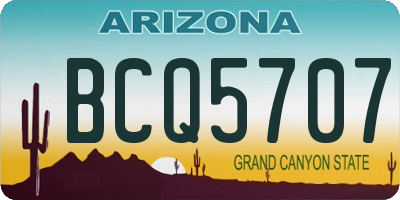 AZ license plate BCQ5707