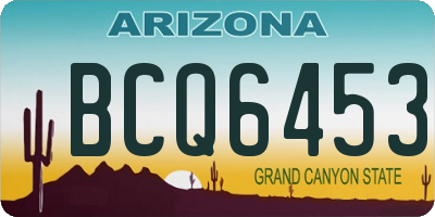 AZ license plate BCQ6453
