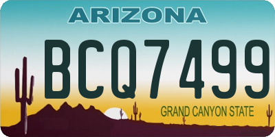 AZ license plate BCQ7499