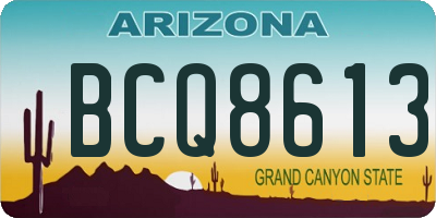 AZ license plate BCQ8613