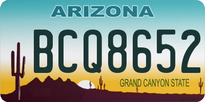 AZ license plate BCQ8652