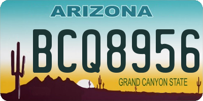 AZ license plate BCQ8956