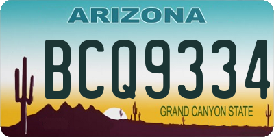 AZ license plate BCQ9334