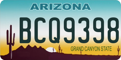 AZ license plate BCQ9398