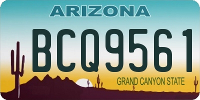 AZ license plate BCQ9561