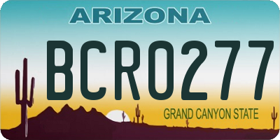 AZ license plate BCR0277