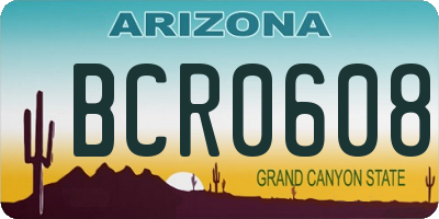 AZ license plate BCR0608