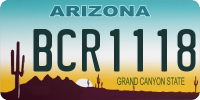 AZ license plate BCR1118