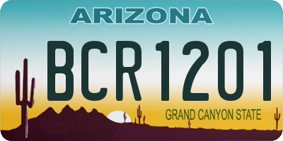 AZ license plate BCR1201