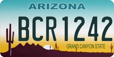 AZ license plate BCR1242