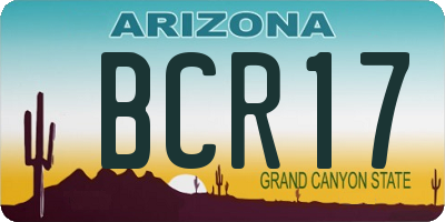 AZ license plate BCR17