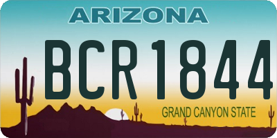 AZ license plate BCR1844