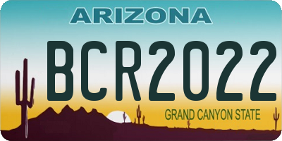 AZ license plate BCR2022