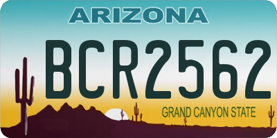 AZ license plate BCR2562