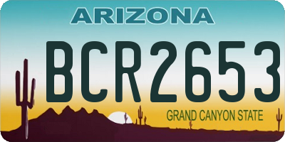 AZ license plate BCR2653