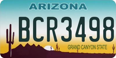 AZ license plate BCR3498