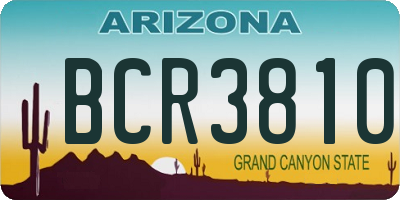 AZ license plate BCR3810