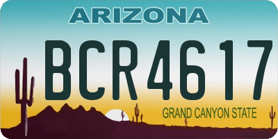 AZ license plate BCR4617